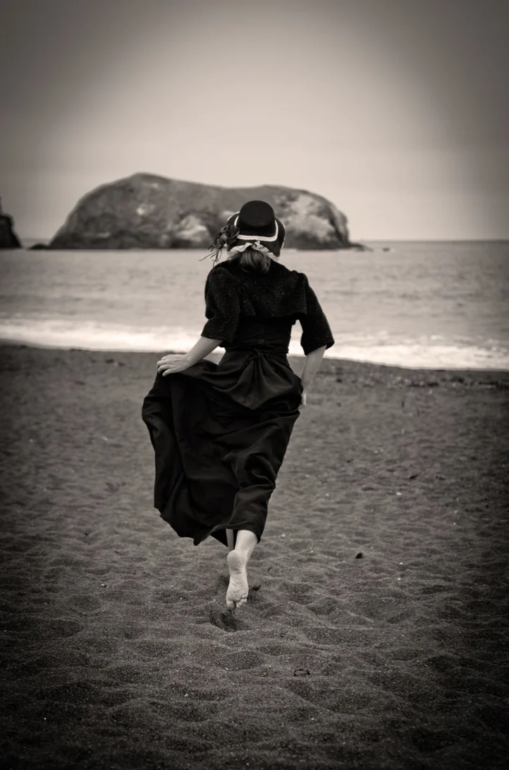 the lady at the beach